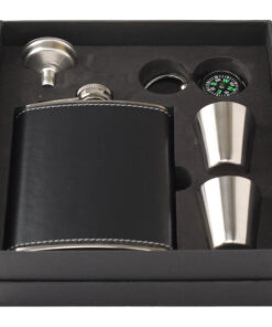 Zakfles heupfles zwart complete set 7oz