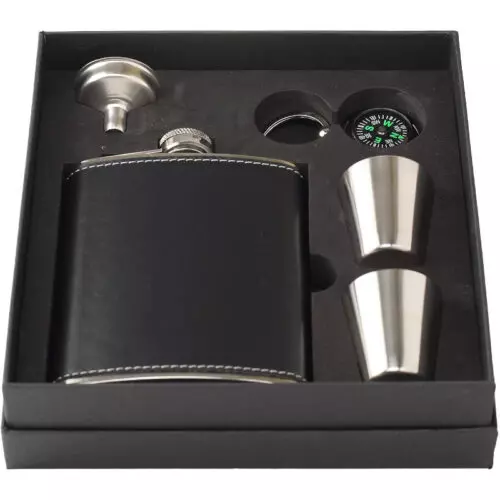 Zakfles heupfles zwart complete set 7oz