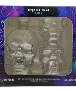 Crystal head skull vodka met 2 glazen