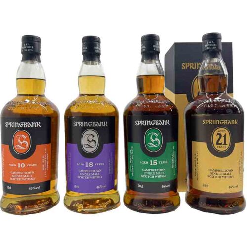 Springbank 2024 bundle #1 10 + 15 + 18 + 21 years old whisky 4 x 70cl