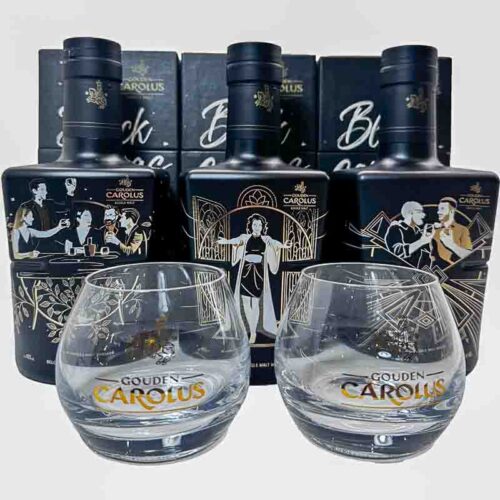 Gouden carolus whisky black canvas series deel 2 + 2 glazen 3x50cl 46%